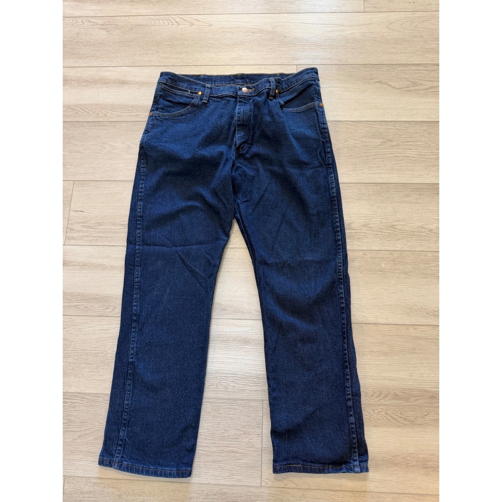 Wrangler Cowboy Cut Slim Fit Jeans Mens 38x30 Dark Wash Blue Denim
